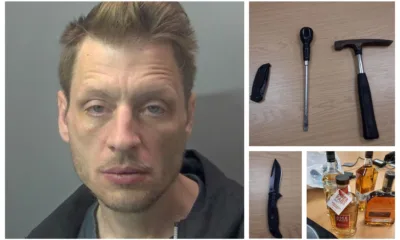Stephen Whittington, 41, broke into the Granary, in Ham Lane, Peterborough but was caught by police. He dropped a bag containing a hammer, screwdriver and four bottles of spirits and had a knife in his pocket.