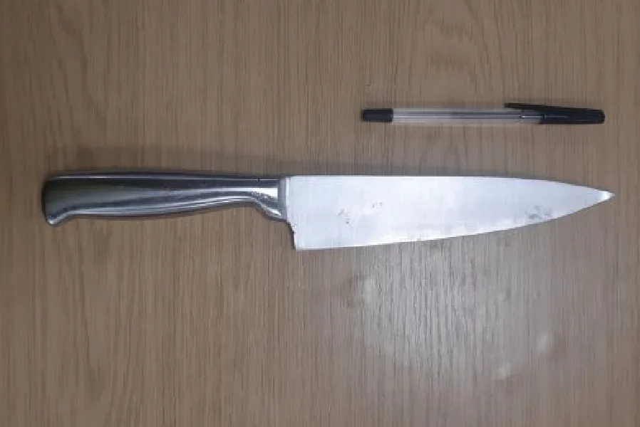 The knife that Tracey Armah pulled out and started to wave around before stabbing the counter of a Peterborough takeaway.