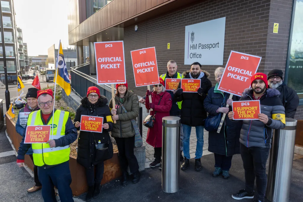 Peterborough: Picket line on day one of civil service union strike