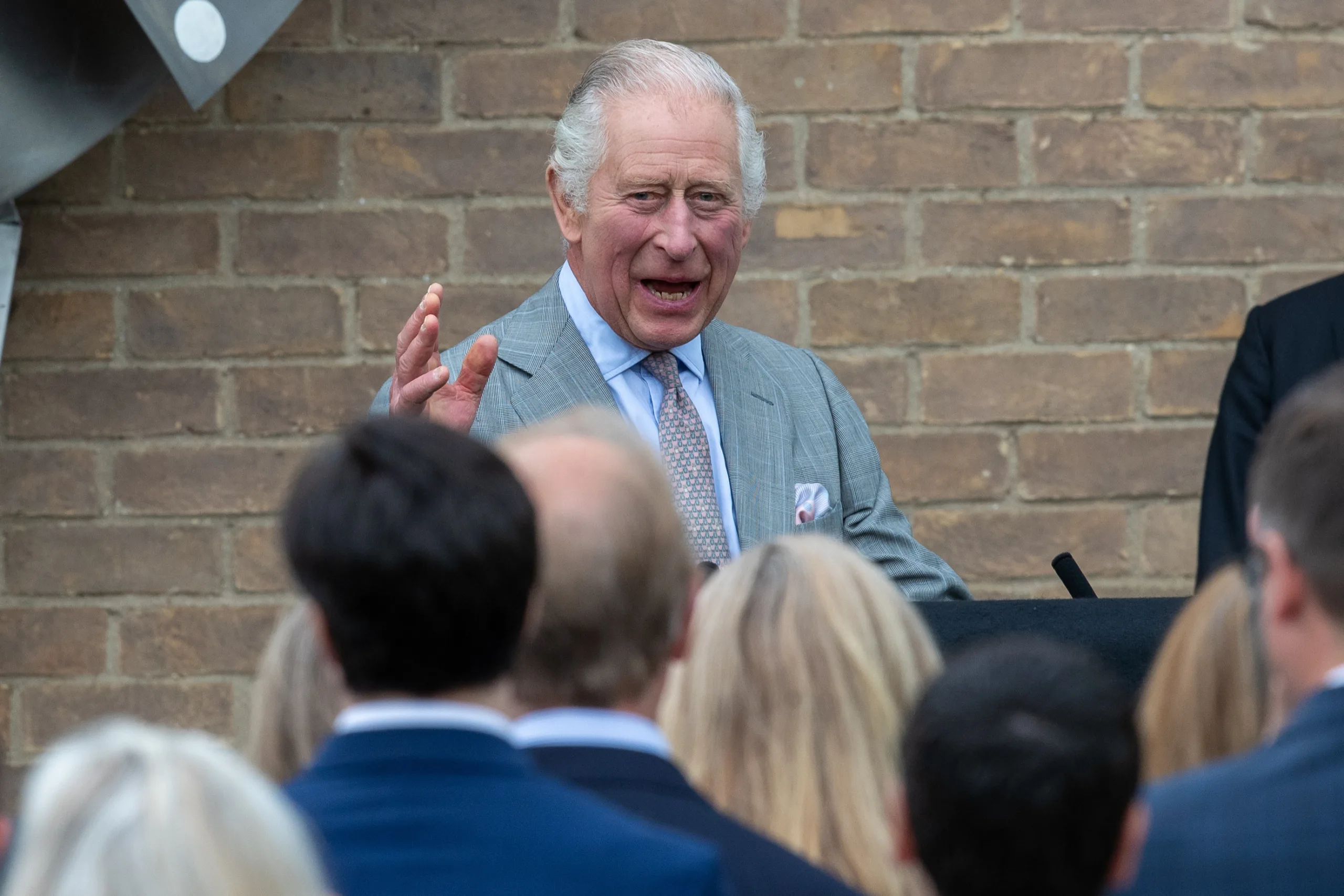 King Charles III at his first official engagement since the Coronation as he opened a new national Centre for Propulsion and Power at the Whittle Laboratory at the University of Cambridge on Tuesday. PHOTO: Bav Media