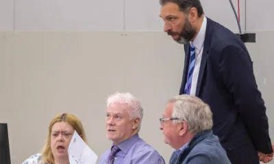 Paul Medd (returning officer) at the Fenland District Council election count at the Hudson, Wisbech.