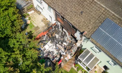 A man died, and a woman suffered ‘life threatening’ injures when a blaze broke out at a house in the Crabtree area of Peterborough early today (Monday). PHOTO: Terry Harris.