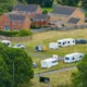 The caravans that have forced their way onto land which is part of the Peterborough showground.