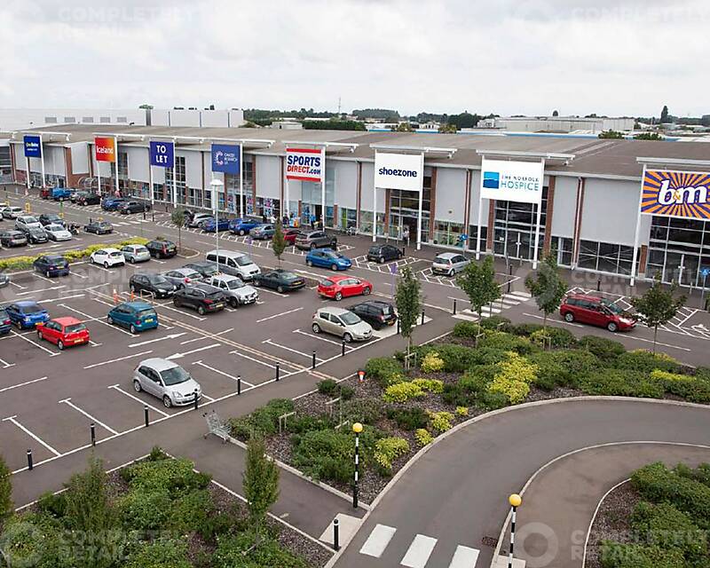 The Wisbech retail park was built in 2014 and comprises nine retail warehousing units and a drive-thru Costa Coffee pod. It has space for 371 cars.