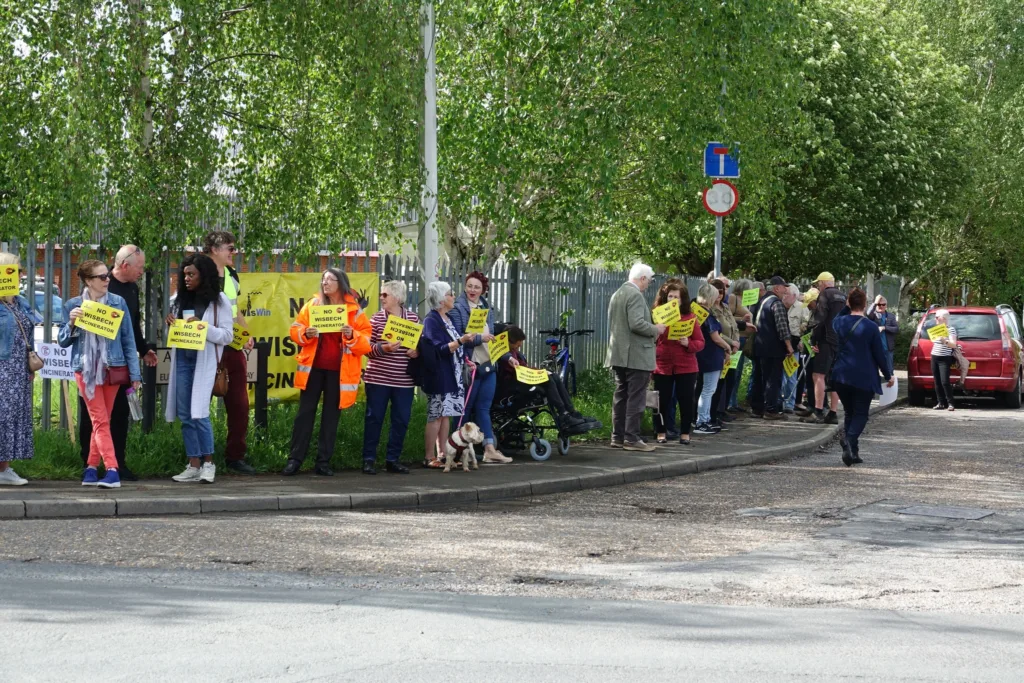 WisWIN protest: one of many staged by the protest group in recent years 