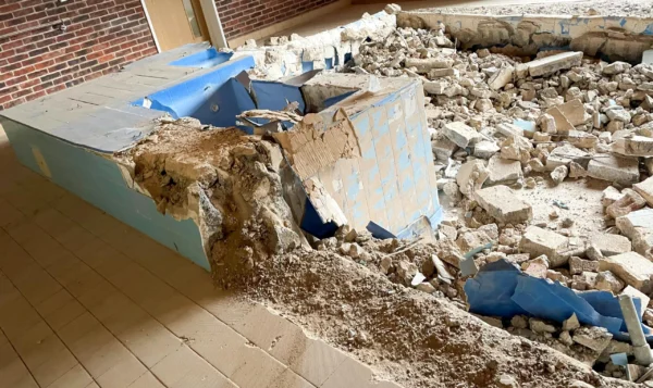 News for Peterborough and Cambridgeshire - The scene that confronted Cllr John Fox when he obtained permission to visit the former St George’s hydrotherapy pool, Peterborough.