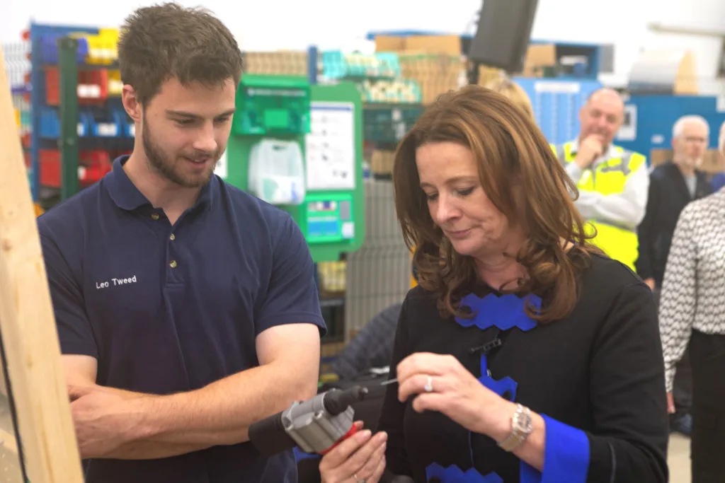 Education minister Gillian Keegan opened the 25,000 square foot workshop and 10 classrooms, Marshall Skills Academy’s new training centre on Newmarket Road, Cambridge. 