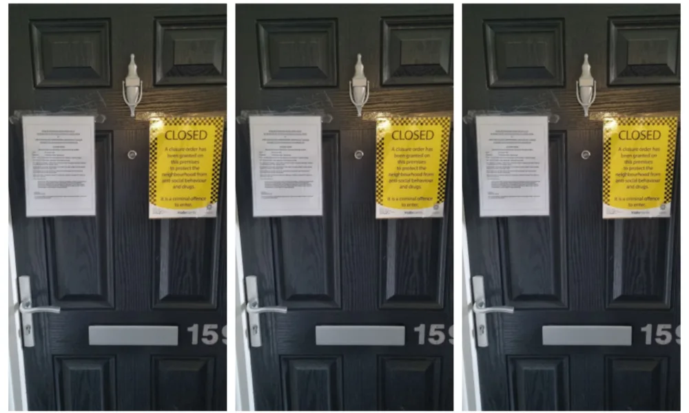 Closure order on 159 Kesteven Walk, Eastgate, following a successful application at Peterborough Magistrates’ Court.