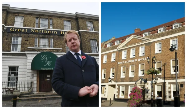 News for Peterborough and Cambridgeshire - Paul Bristow (left): “The Great Northern Hotel will shortly be stood down as a hostel for young men who have crossed the Channel on small boats”. The Rose and Crown (right) is also losing its contract to house asylum seekers