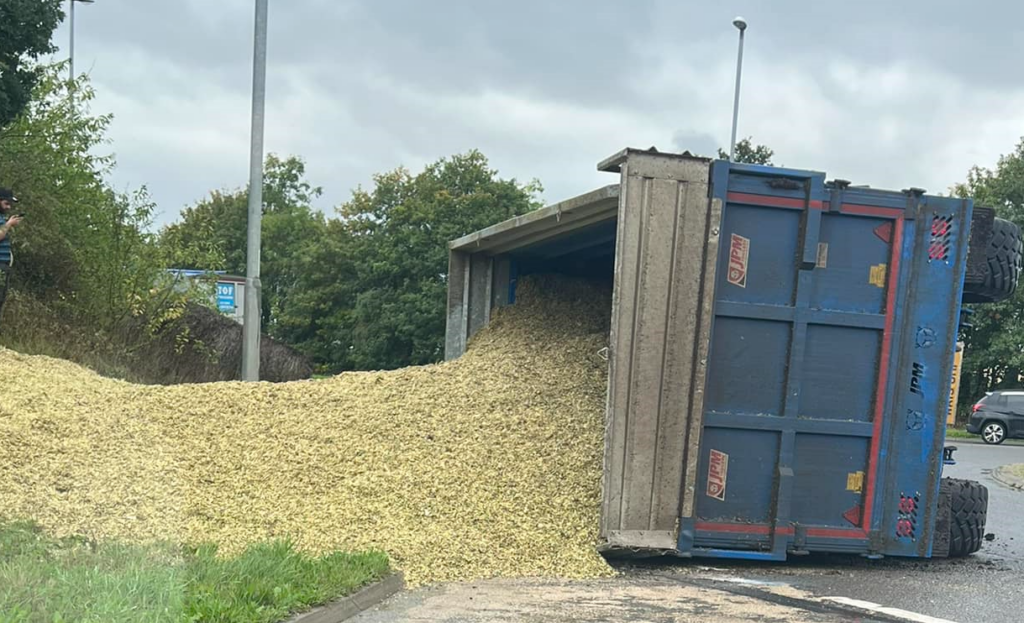 A-maz-ing-ly driver of overturned trailer at Littleport escaped injury