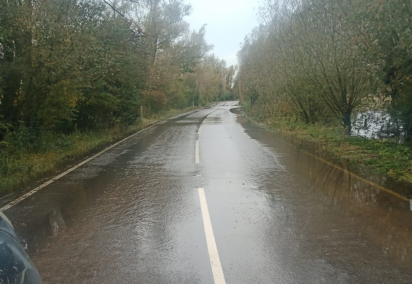 A1101 Welney Wash Road on Cambridgeshire Norfolk border at risk of