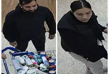 Police have released CCTV images of a man and a woman they would like to speak to in connection with the theft from Tesco, Bar Hill.