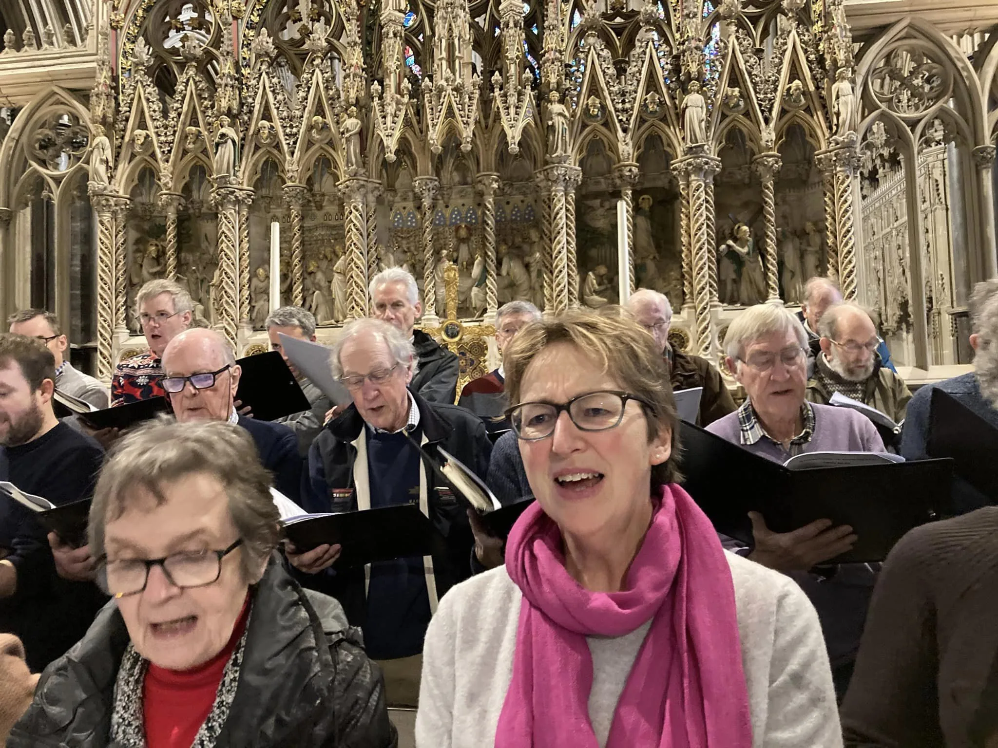 The Choral Society’s Christmas Concert is usually held in St Mary’s Church, but this year the venue was changed to the presbytery of Ely Cathedral