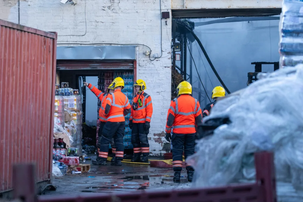 Aftermath of the blaze that destroyed Dungarwalla cash and carry in Padholme Road, Peterborough. Fire crews still in attendance today to dampen down. Friday 29 December 2023. PHOTO: Terry Harris. 