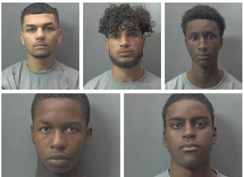 Jailed: Rudolf Gregor, 19, of Midland Road, West Town – 19 years and six months; Patrick Tavera, 18, of Tyesdale, Bretton – 16 years; Samba Balde, 18, of Bringhurst, Orton Goldhay – 19 years; Amadu Djalo, 18, of Hampton Court, Hampton – seven years and three months; Milan Pollak, 19, of Shakespeare Avenue, New England – seven years.