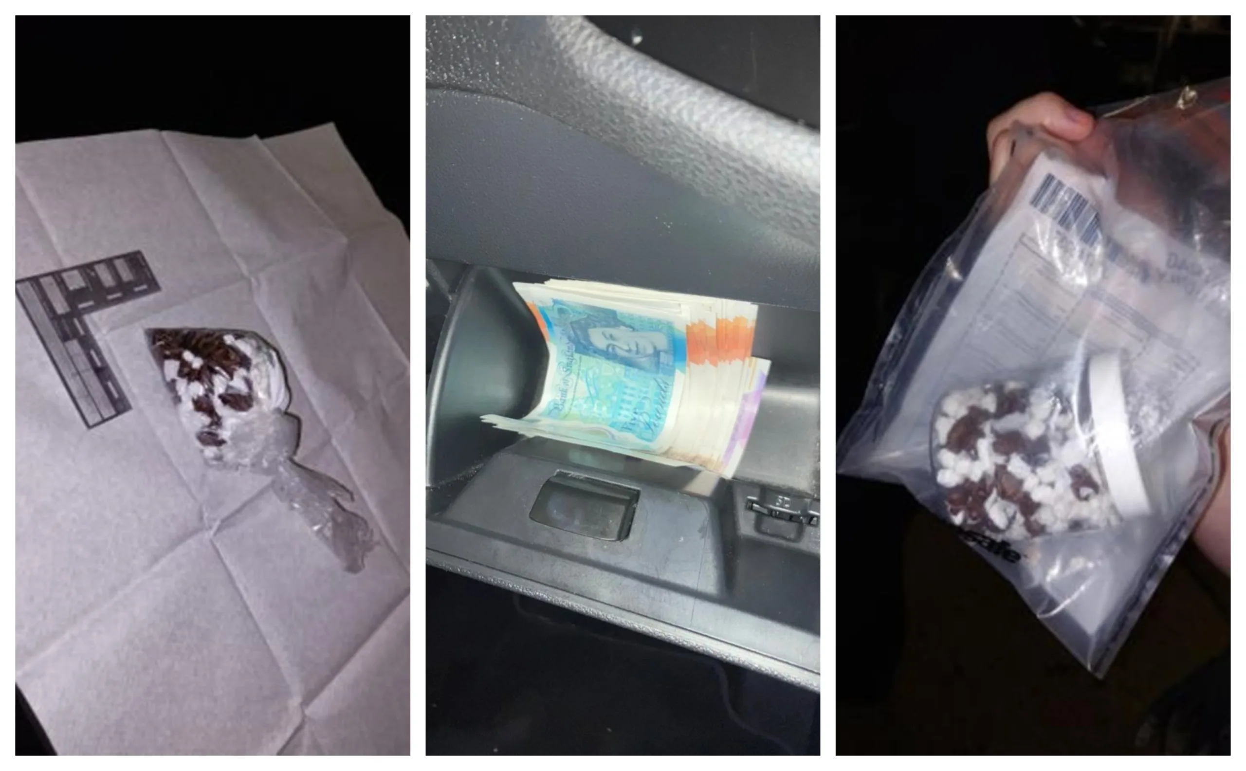 Cash and drugs found in a car stopped in Lincoln Road, Millfield, Peterborough.