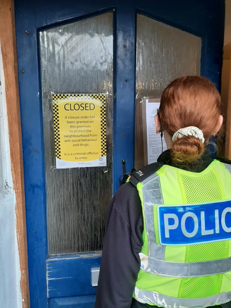 PC Tom Maltby said the closure order was sought after “concerns were brought to our attention about open drug use around the flat and its neighbouring property – flat 25A which also has a partial closure order in place – as well as intimidating and anti-social behaviour.