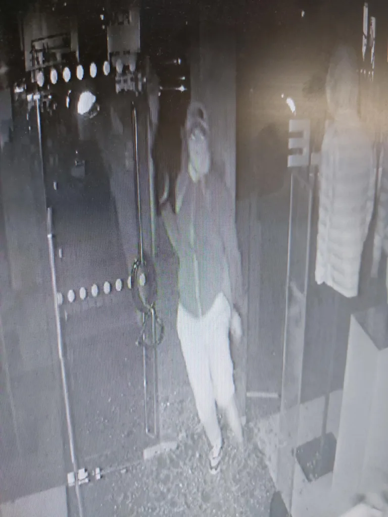 CCTV images of suspects wanted after Flannels in King Street, Cambridge, was broken into and £76,000 worth of handbags and clothing stolen 