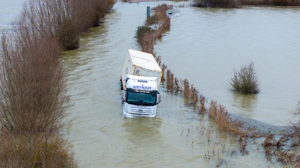 Abandoned lorry on Welney Wash road, on the Cambridgeshire/Norfolk border. PHOTO: Bav Media 