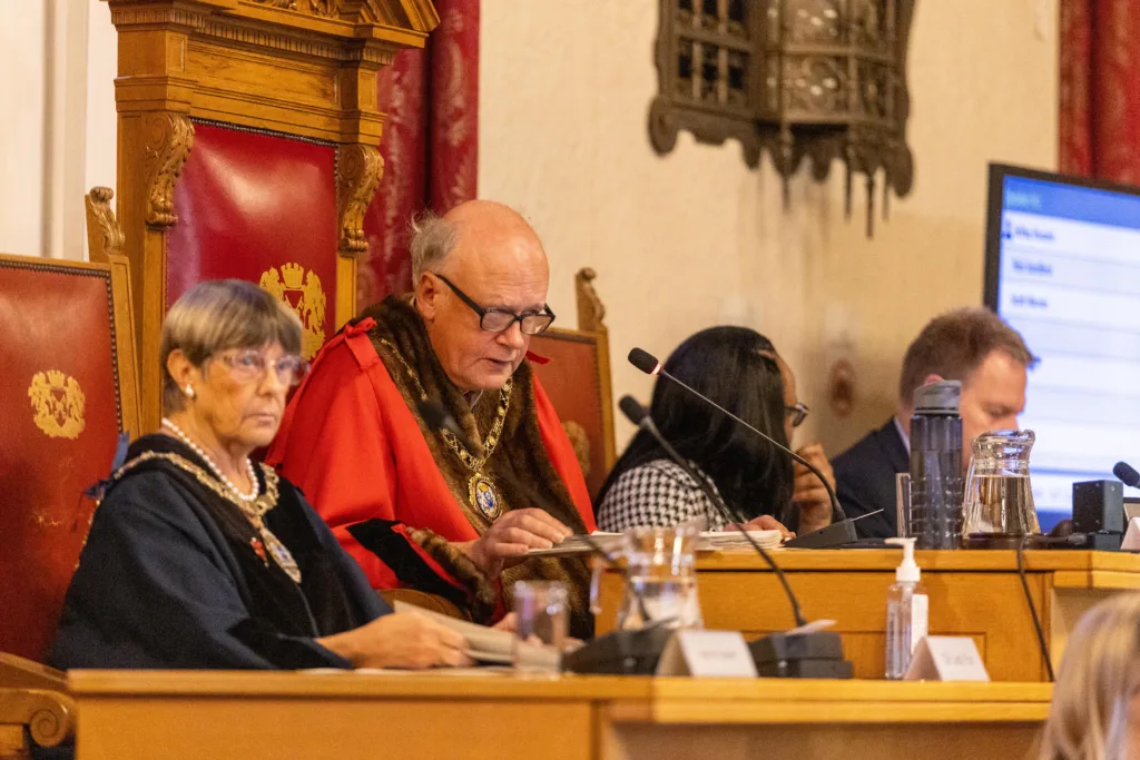 The crucial meeting of Peterborough City Council in November that saw Cllr Wayne Fitzgerald ousted as leader in favour of Cllr Mohammed Farooq. The challenge is now for the cabinet that took charge can deliver. PHOTO: Terry Harris 