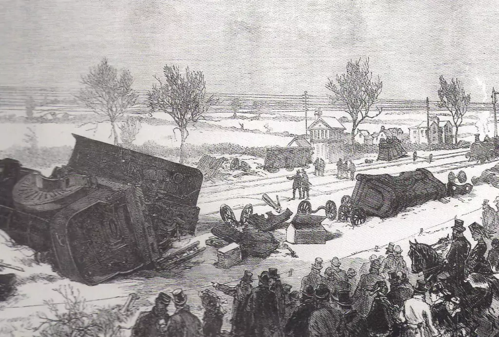 Railways Archive image of the Abbotts Ripton rail disaster