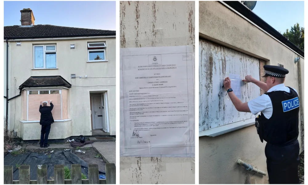 Closure order was issued to 2 Akeman Street, Cambridge which means if anyone is found on the premises unlawfully they render themselves liable for arrest