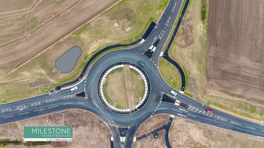 New Bartlow Road roundabout two months earlier than originally planned.
