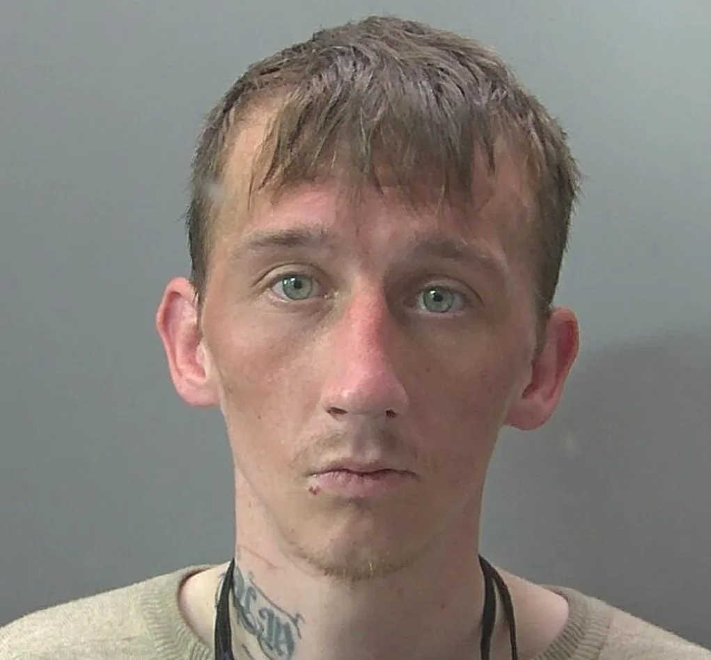 Liam Tristram faked injury and attacked the shopworker with a crutch: he has received a lengthy jail sentence. IMAGE: Cambs Police 
