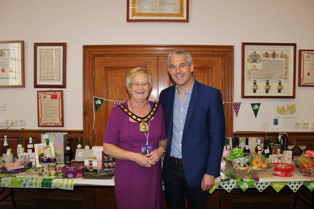 Flashback to 2018: Kay Mayor, chair of Fenland District Council, with MP Steve Barclay her coffee morning for Macmillan Cancer Support.