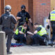 Armed police out in Peterborough today and gave chase prior to arrest in Broadway. PHOTO: Terry Harris