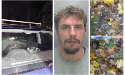 Wearing a balaclava, gloves and brandishing a machete, Nathan Smith, smashed the windscreen vehicle of a Peugeot van parked in Cambridge Crescent, Bassingbourn, at about 2.40am on 21 November (2023).