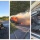 The crews, who came from Huntingdon and Sawtry, worked hard to extinguish the fire on the B1043 near Stilton, and make the area safe