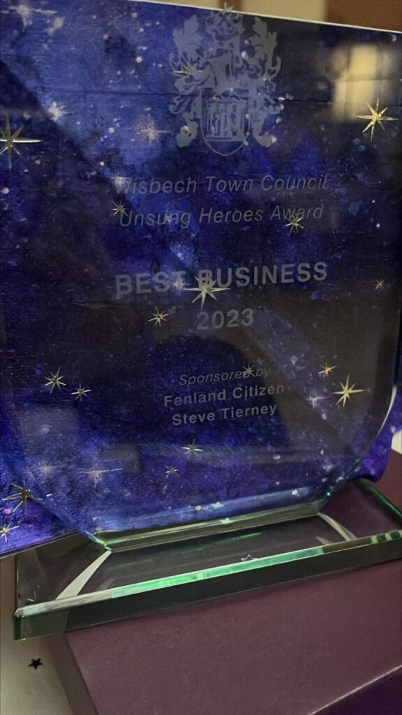 Wisbech Town Council hold an awards ceremony for the town’s ‘Unsung Heroes Awards’, and this year Sunlounger won ‘Best Business’ award.