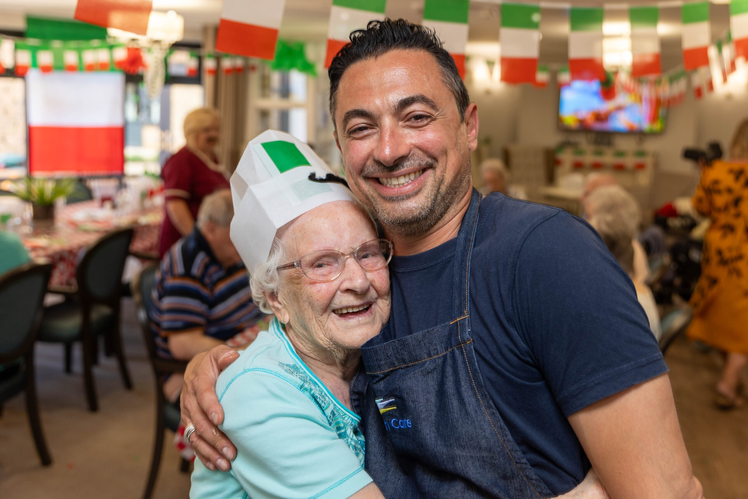 Celebrity chef Theo Michaels brought an Italian theme – and flavour - to Barton Care Home, Wisbech. PHOTO: Terry Harris