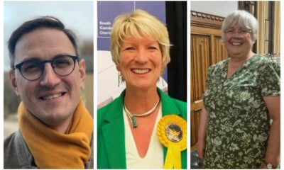 Trio of Cambs Lib Dem MPs (from left) Ian Sollom, the new MP for St Neots & Mid Cambridgeshire, MP for South Cambridgeshire, Pippa Heylings and Charlotte Cane, MP for Ely & East Cambridgeshire