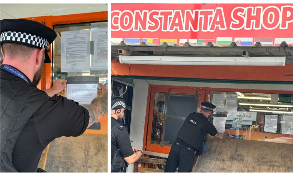 The local Neighbourhood Support Team (NST) carried out a warrant at Constanta Shop, 272 Lincoln Road, on Monday morning (22 July) where drugs and weapons were found, resulting in two men being arrested and a closure notice served on the store.