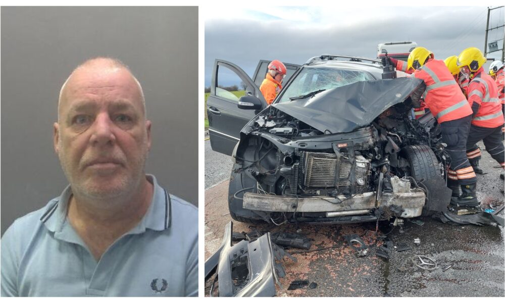 Anthony Campbell (above) was driving a 44 tonne HGV when he crashed into an Mercedes GL320 towing a trailer on the A47 at Guyhirn on 3 January