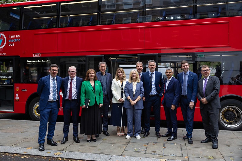 Minister of State at the Ministry of Housing, Communities and Local Government, Jim McMahon joins the regional mayors, who had gathered at Downing Street for the first time, on a 100% electric bus on their way to a meeting at Transport for London. Picture by Simon Walker / Deputy Prime Minister's Office 