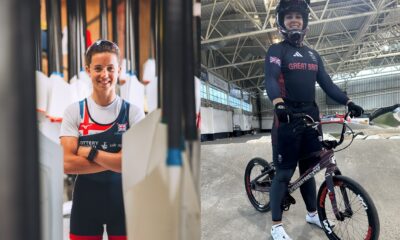(left) Imogen Grant, former student at Stephen Perse Cambridge and lightweight world champion rower and (right) Bethany Shriever, former teaching assistant at Dame Bradbury’s Junior School and BMX gold medallist. Photo credit: Stephen Perse Cambridge