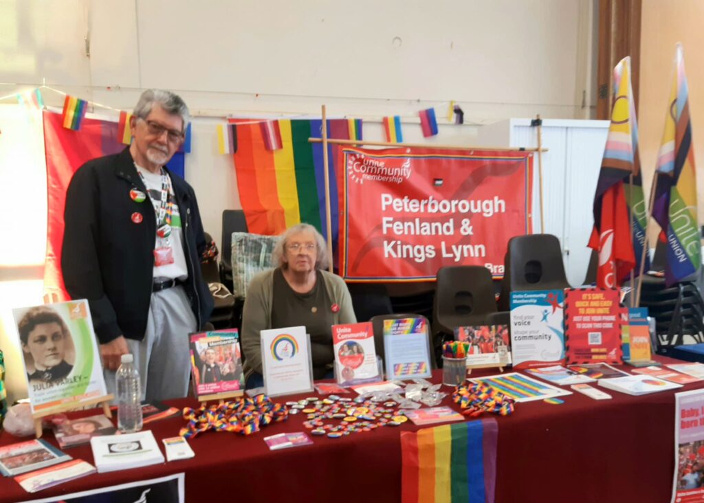 Unite was also present with a stall and volunteers offering support and encouragement. 