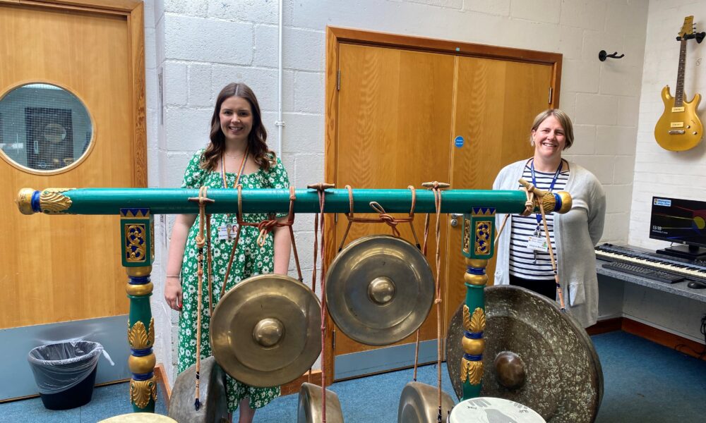 From left: Rhiannon Newsome, Music Teacher, and Eleanor Macleod, Lead Music Teacher in the Impington International College Music room