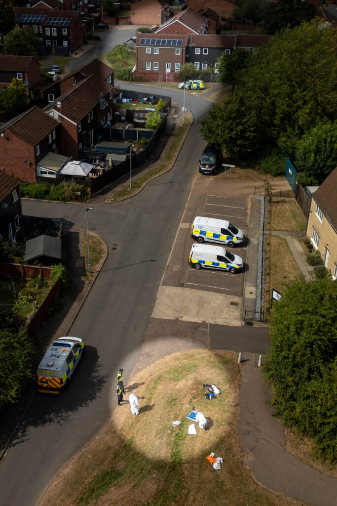 Police are questioning a 17 year old after a triple stabbing in Peterborough in the early hours of Saturday. The stabbings took place in Freston, Paston. PHOTO: Terry Harris 