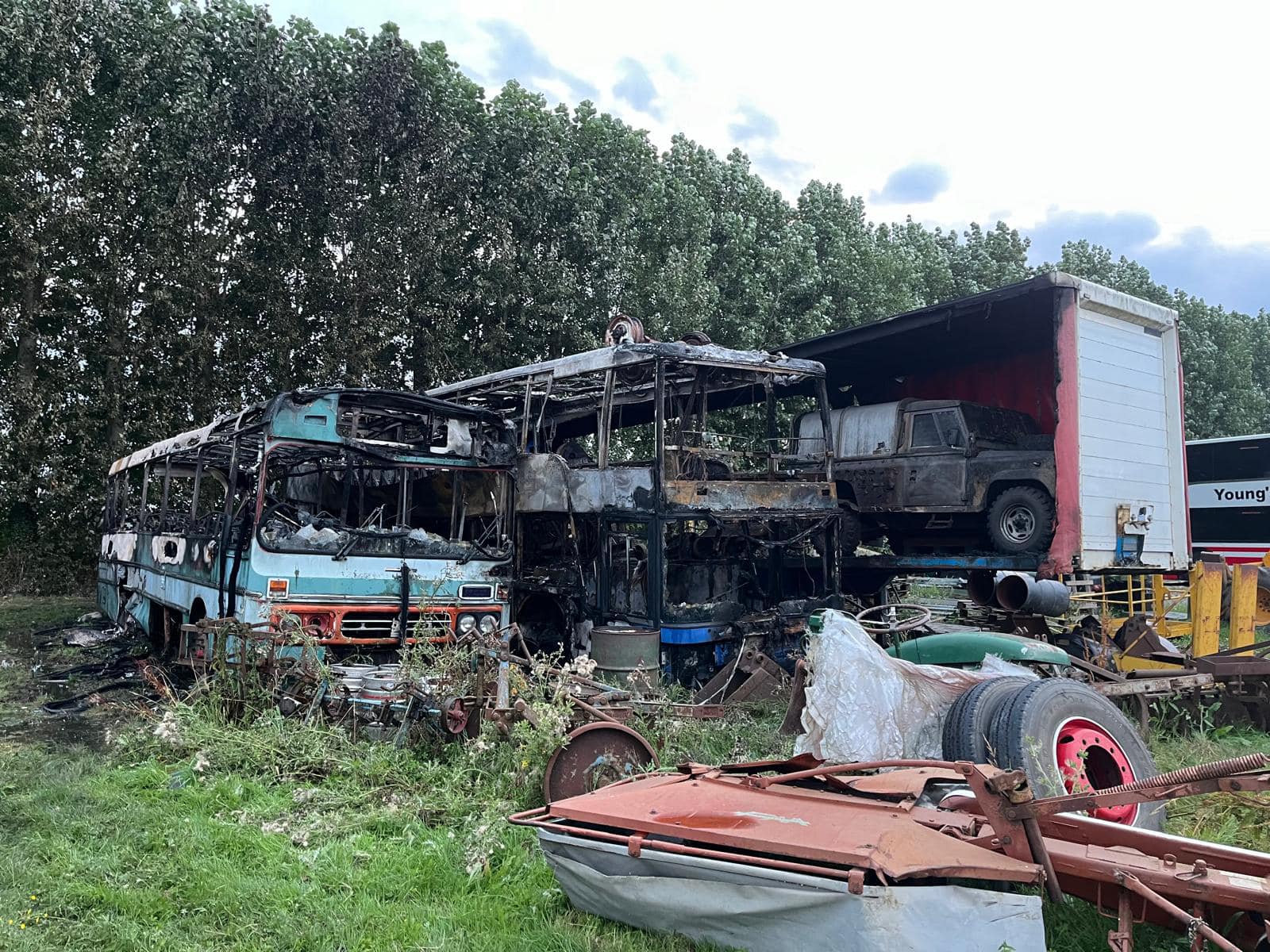 The scene that confronted Cambridgeshire Fire and Rescue crews at Lode Way, Haddenham, last Thursday: PHOTO: Cambs fire and rescue