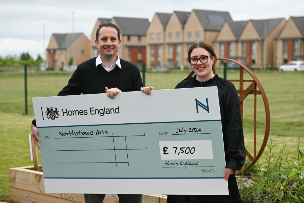 L-R: Matthew Brown, Head of Development at Homes England; and Catherine O’Toole, Planning and Enabling Manager (Large Sites – Northstowe) at Homes England. PHOTO: Phil Mynott