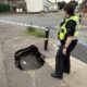 Latest Wisbech sink holes, West Street junction with Elm Road. PHOTO: Policing Fenland