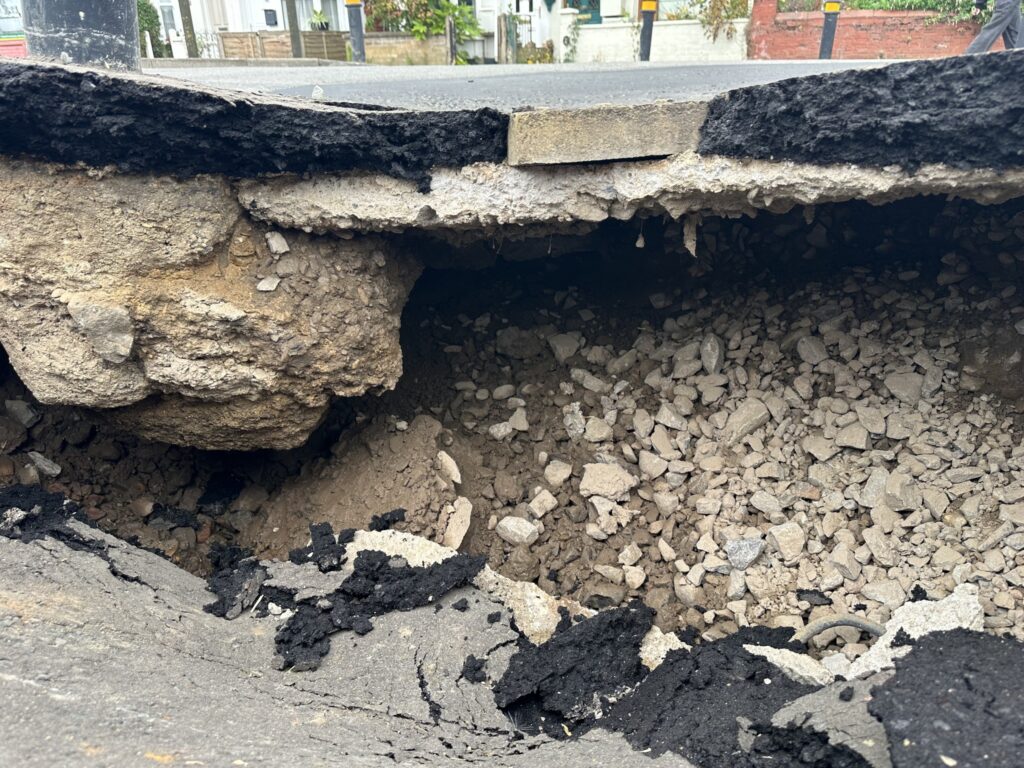 Latest Wisbech sink holes, West Street junction with Elm Road. PHOTO: Policing Fenland