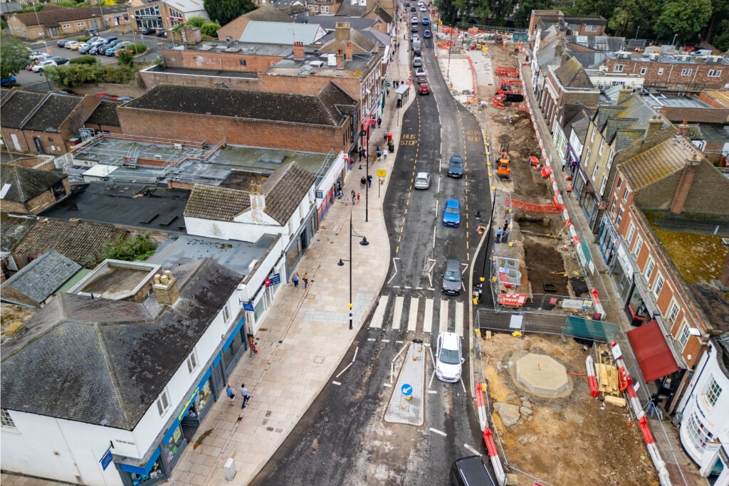 Explore Broad Street March regeneration with our 360 bird’s eye view photos