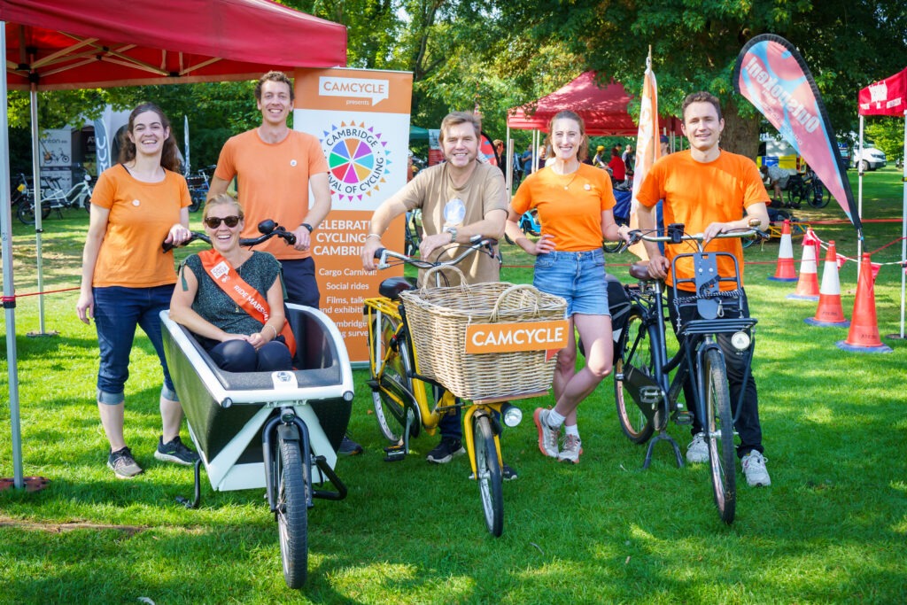 Camcycle's successful Cargo Carnival parade and try-out event held on Lammas Land in Cambridge which was attended by Mayor Dr Nik Johnson