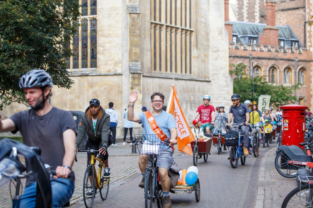 Camcycle's successful Cargo Carnival parade and try-out event held on Lammas Land in Cambridge which was attended by Mayor Dr Nik Johnson