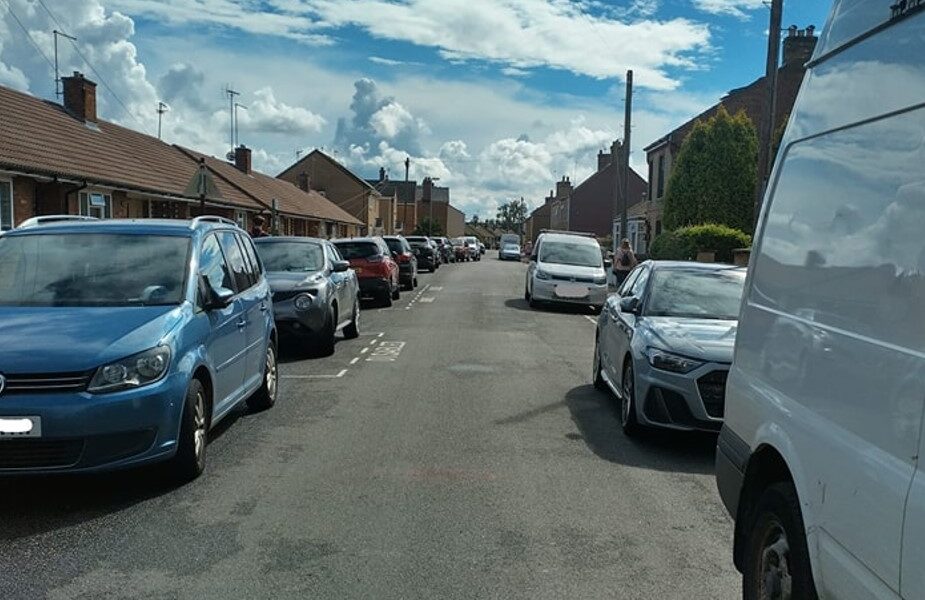 The scene that confronted firefighters attempting to get through Windmill Street, Whittlesey. PHOTO: Cambs fire and rescue